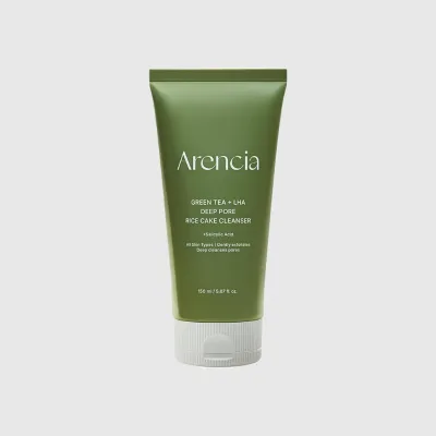 Arencia Green Tea + LHA Deep Pore Rice Cake Cleanser